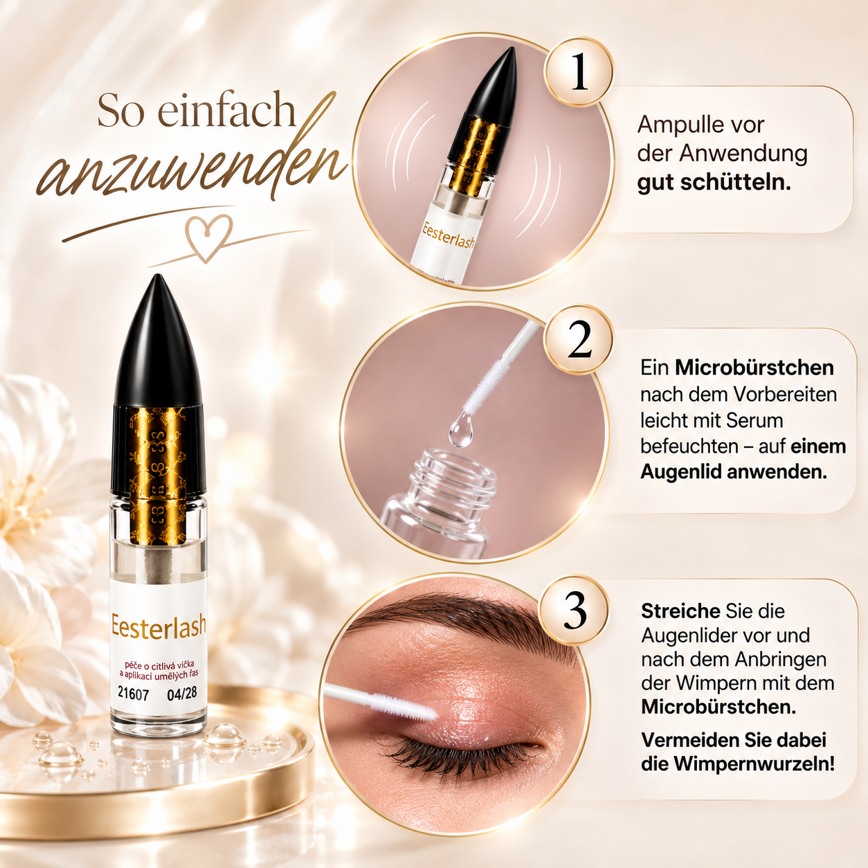 Eesterlash Eye Care Serum 3 ml | Augenpflege für Wimpernextensions – Bild 3
